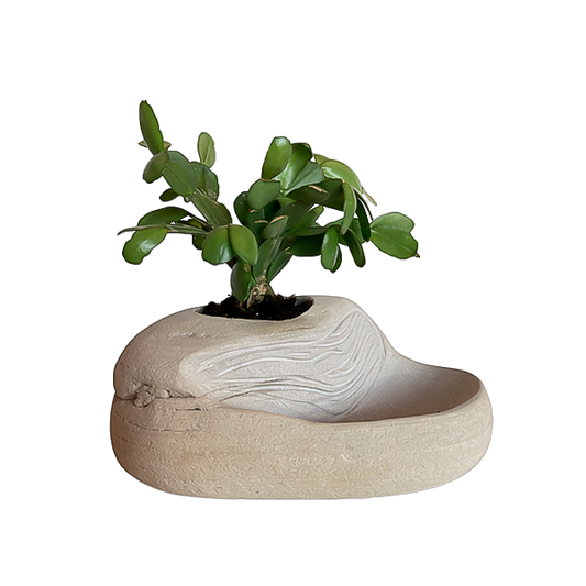 MACETA CON ESCULTURA.