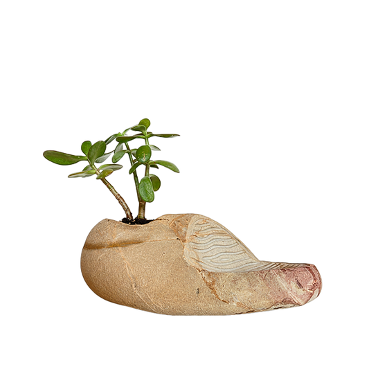 MACETA CON ESCULTURA.